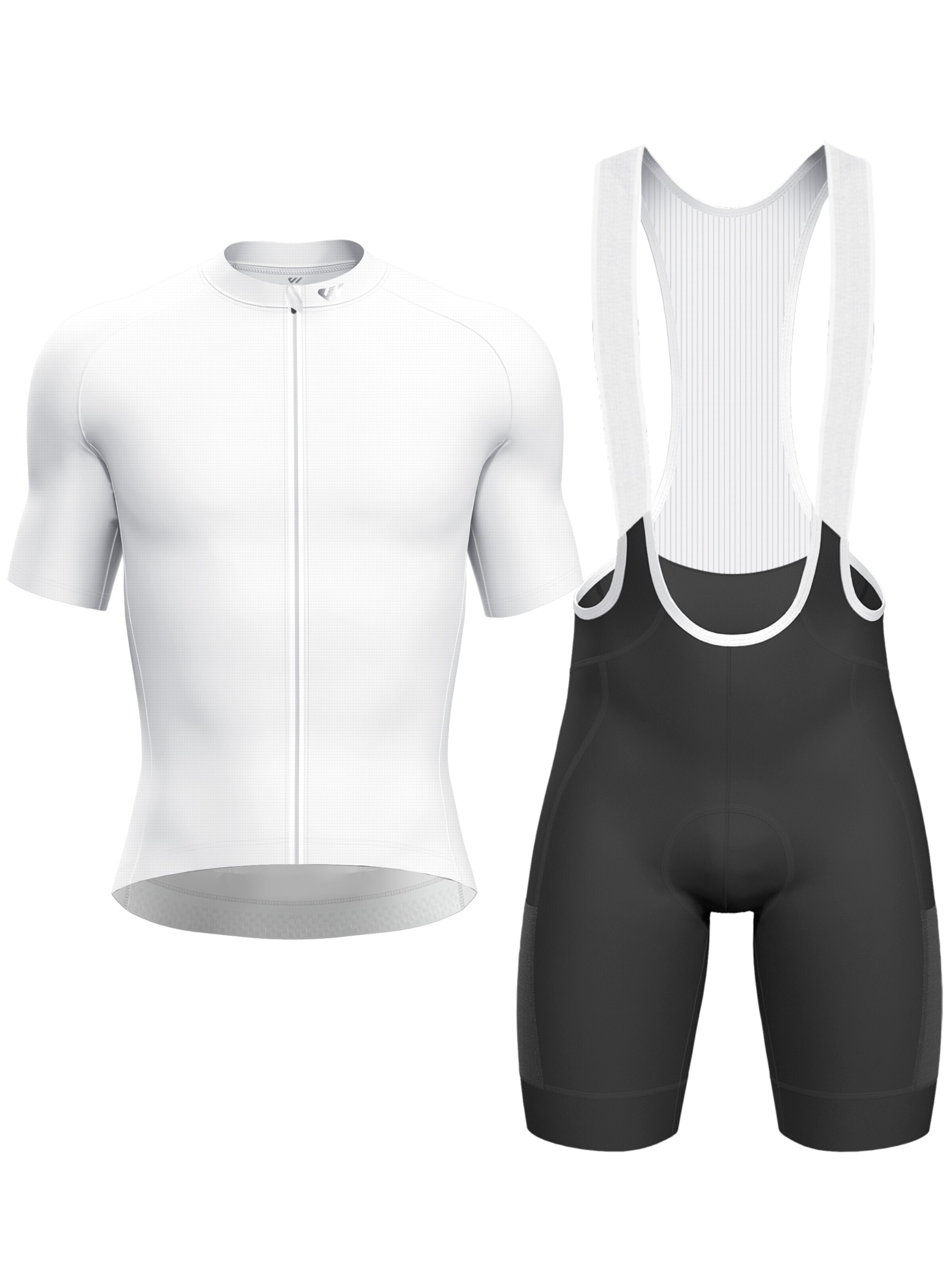 WULIBIKE Sweatsuit 'Radsport-Set 'Endurance' mit Taschen' in White: front