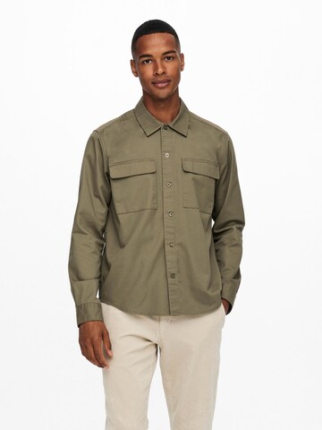 Regular fit Camicia 'Matti' di Only & Sons in verde: frontale