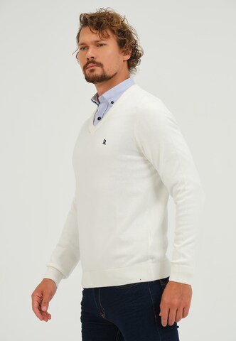 Pull-over Giorgio di Mare en blanc