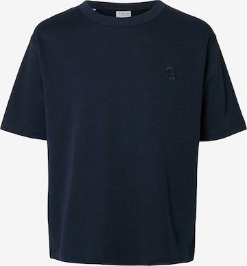 T-Shirt 'SLHChester' SELECTED en bleu : devant