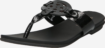 Flip-flops 'Jasmin' de la bugatti pe negru: față