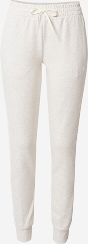 Effilé Pantalon de sport 'Essentials Fleece 3-Stripes' ADIDAS SPORTSWEAR en blanc : devant