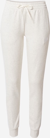 ADIDAS SPORTSWEAR Tapered Sports trousers 'Essentials Fleece 3-Stripes' in White: front