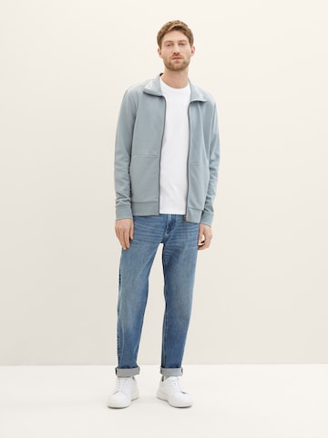 TOM TAILOR Zip-Up Hoodie in Blue