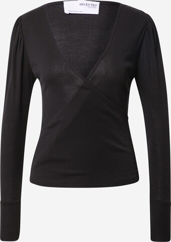 SELECTED FEMME Shirt 'HOPE' in Schwarz: predná strana