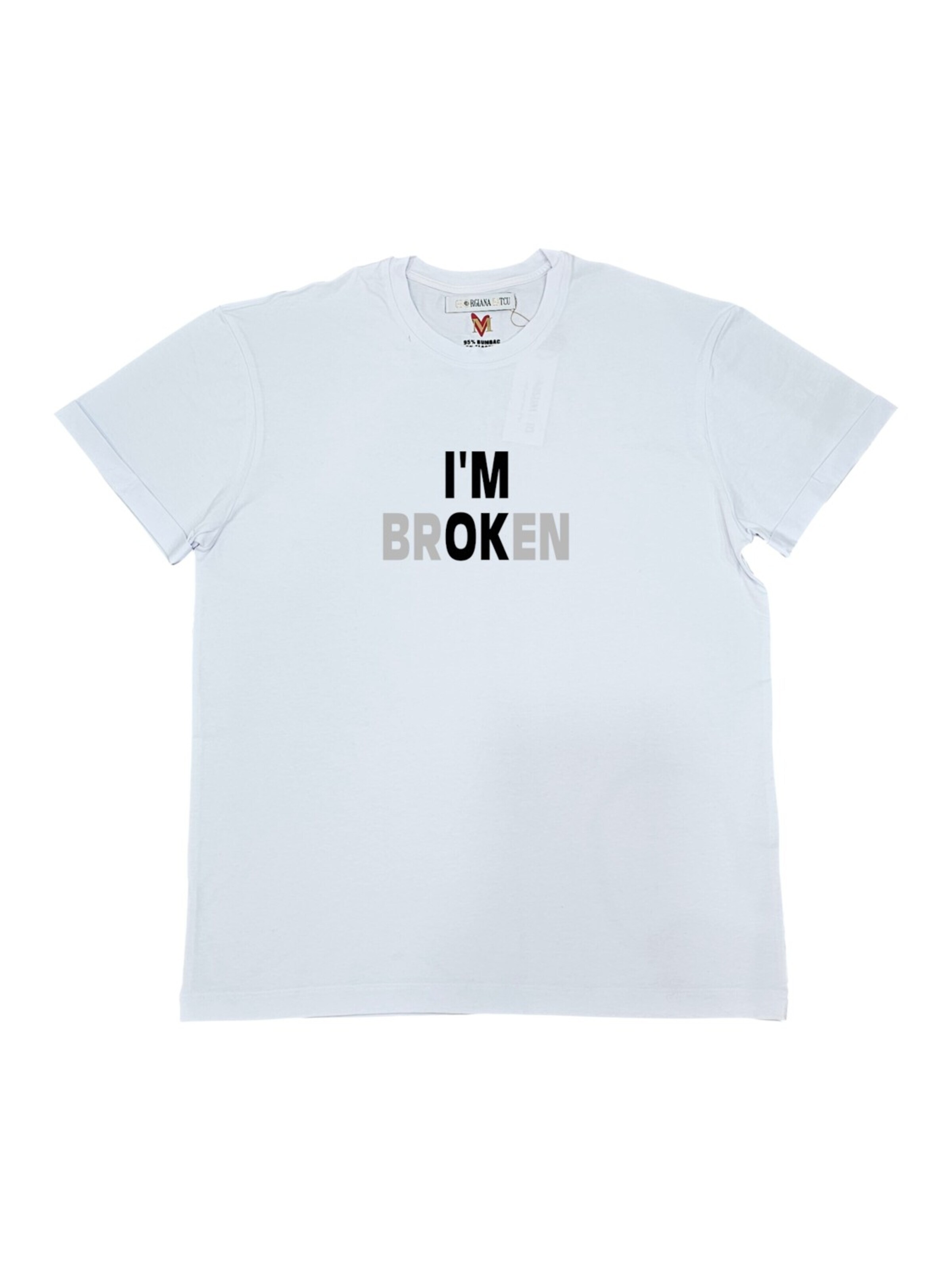 Georgiana Datcu Oversized tričko 'I'M OK' – bílá: přední strana