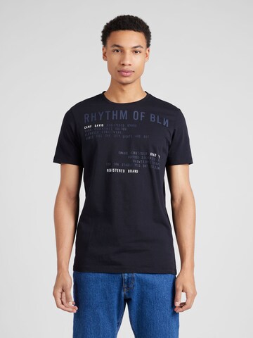 T-Shirt CAMP DAVID en noir : devant