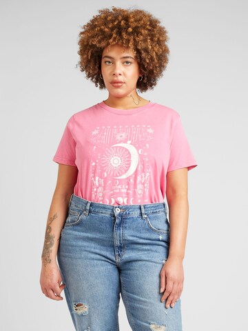ONLY Carmakoma T-shirt 'MIKO' i rosa: framsida