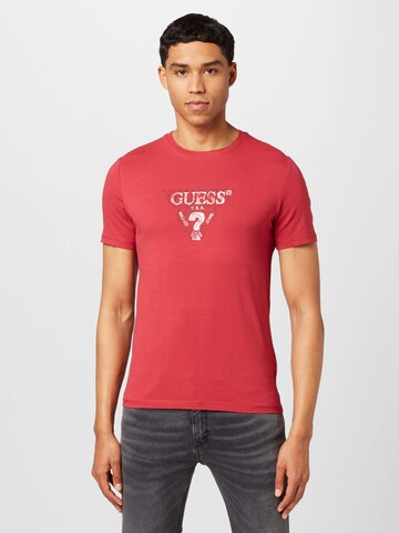 T-Shirt GUESS en rose : devant