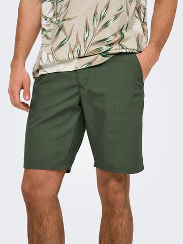 Coupe slim Pantalon chino 'ONSKal' Only & Sons en vert