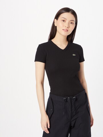 LACOSTE - Camiseta en negro: frente