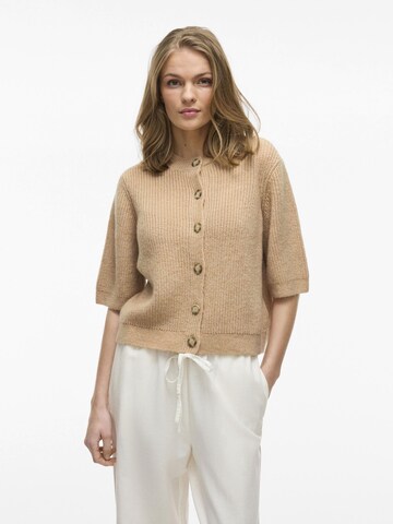 VILA Gebreid vest in Beige: voorkant