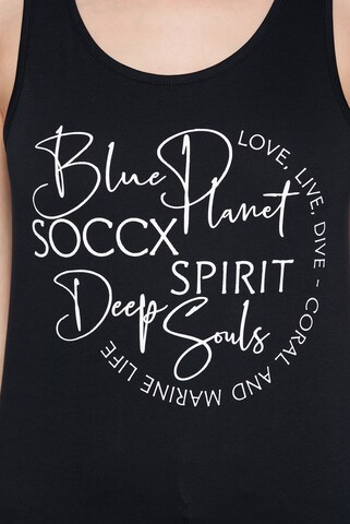 Soccx Top mit Label Print in Blau