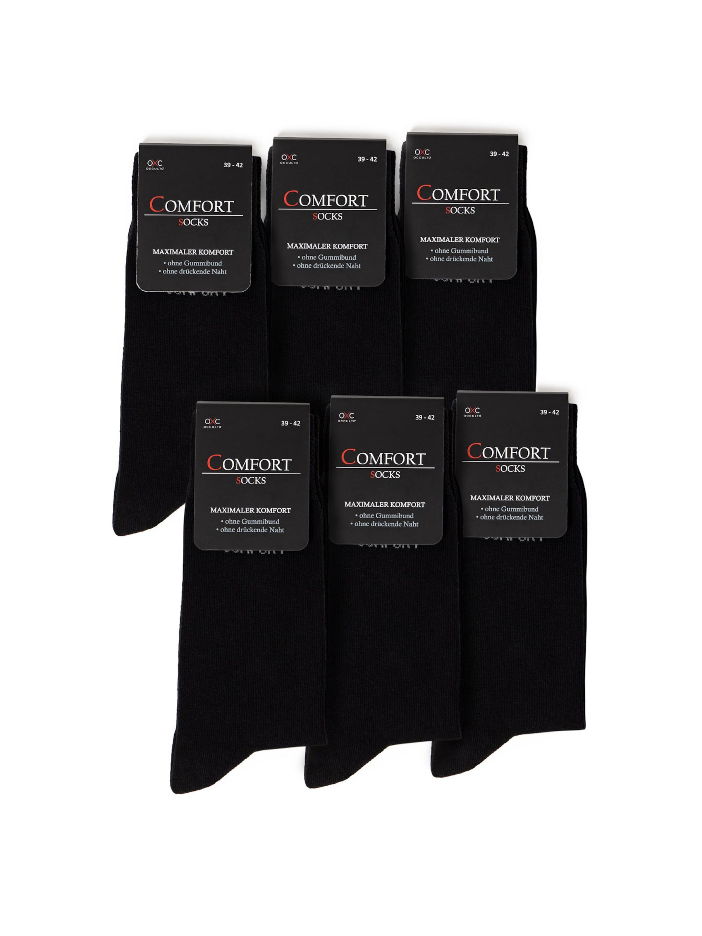Occulto Socks 'Komfort' in Black: front