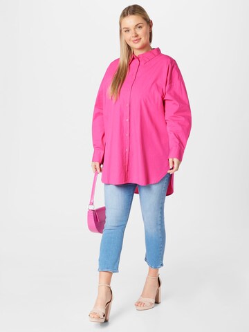 ONLY Carmakoma Bluse 'Minsa' in Pink