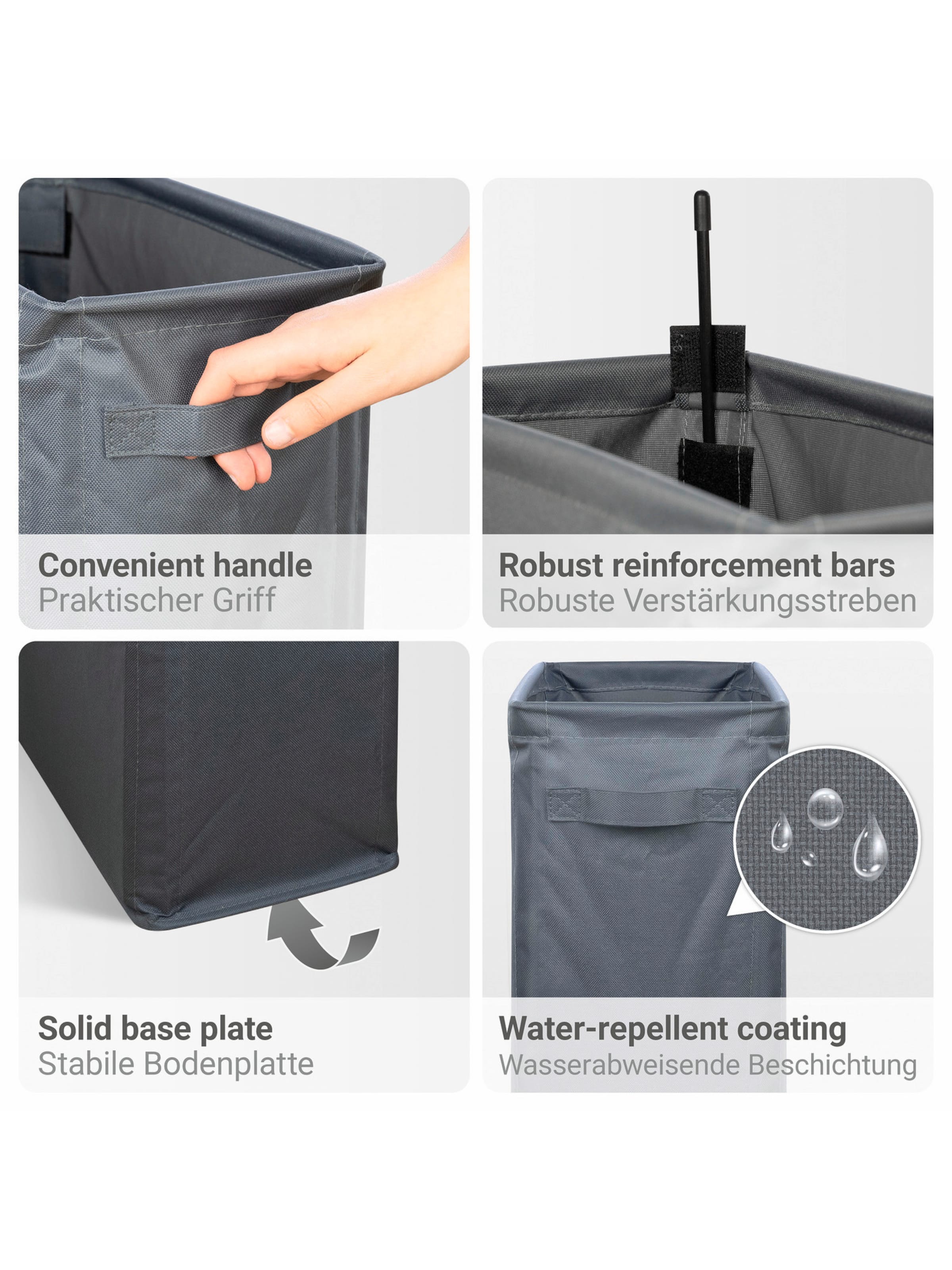 Wenko Laundry Basket 'Slim' in Grey