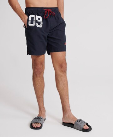 Superdry Regular Board Shorts in Black: front