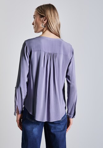 STREET ONE Basic Bluse in Unifarbe in Lila