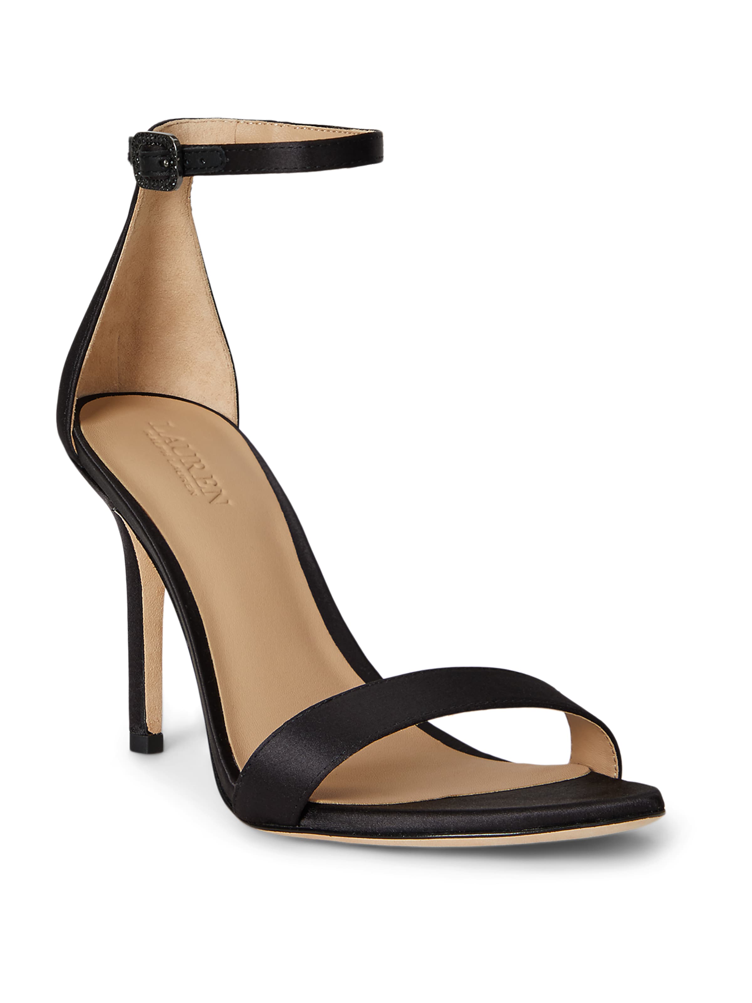 Lauren Ralph Lauren - Sandálias com tiras 'ALLIE' em preto: frente