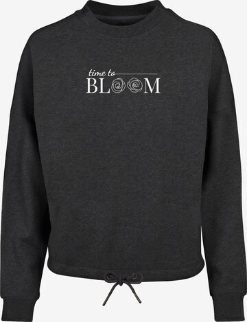 Merchcode Sweatshirt 'Ladies Time to bloom' in Grey: front