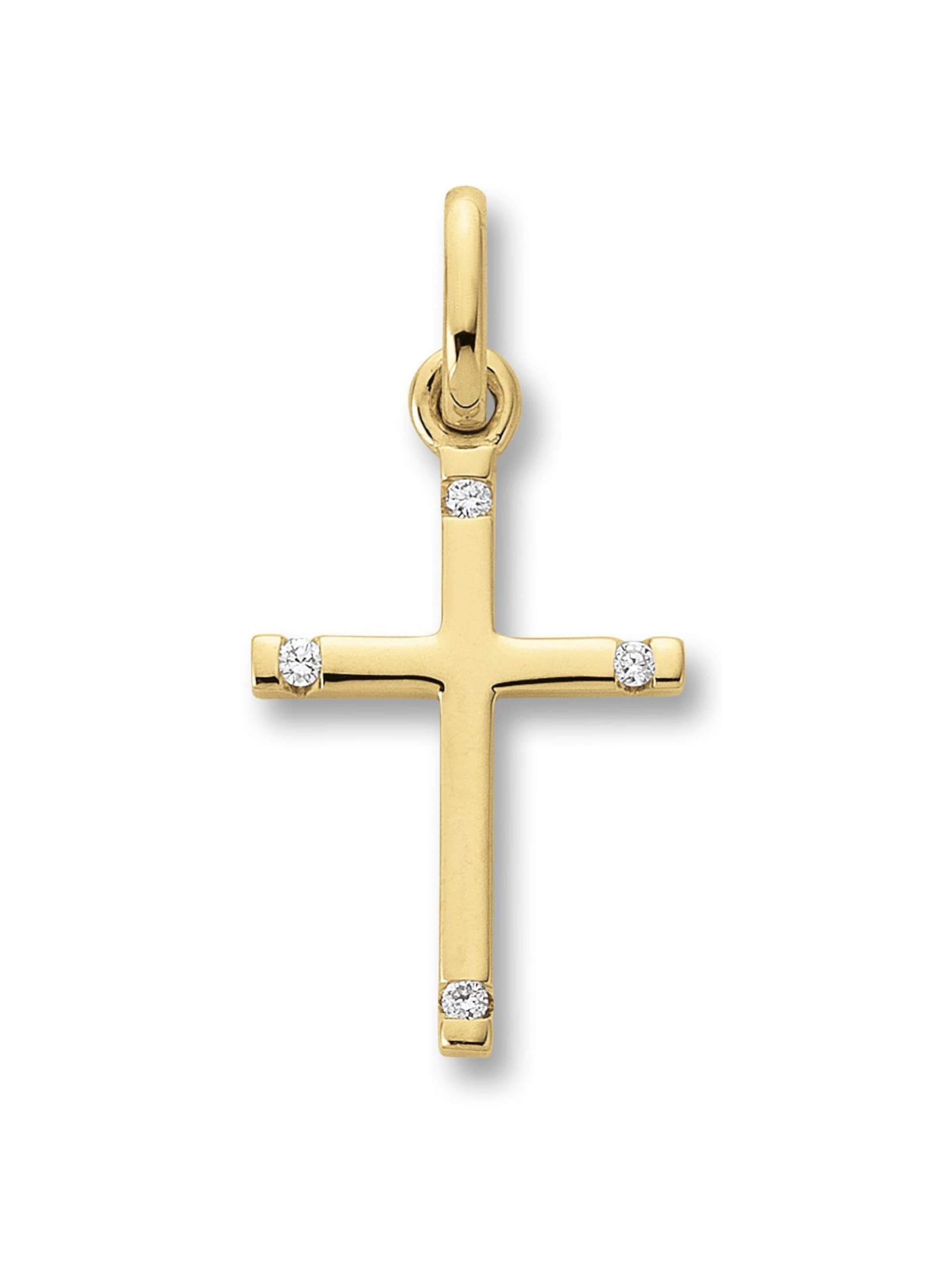 ONE ELEMENT Pendant 'Kreuz' in Gold: front