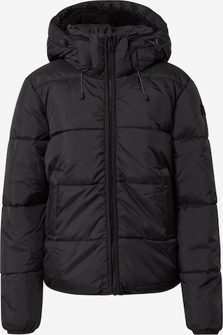 TOM TAILOR DENIM Zimní bunda – černá: přední strana