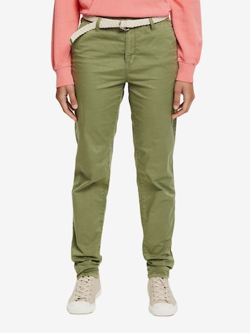 ESPRIT Regular Chino Pants in Green: front