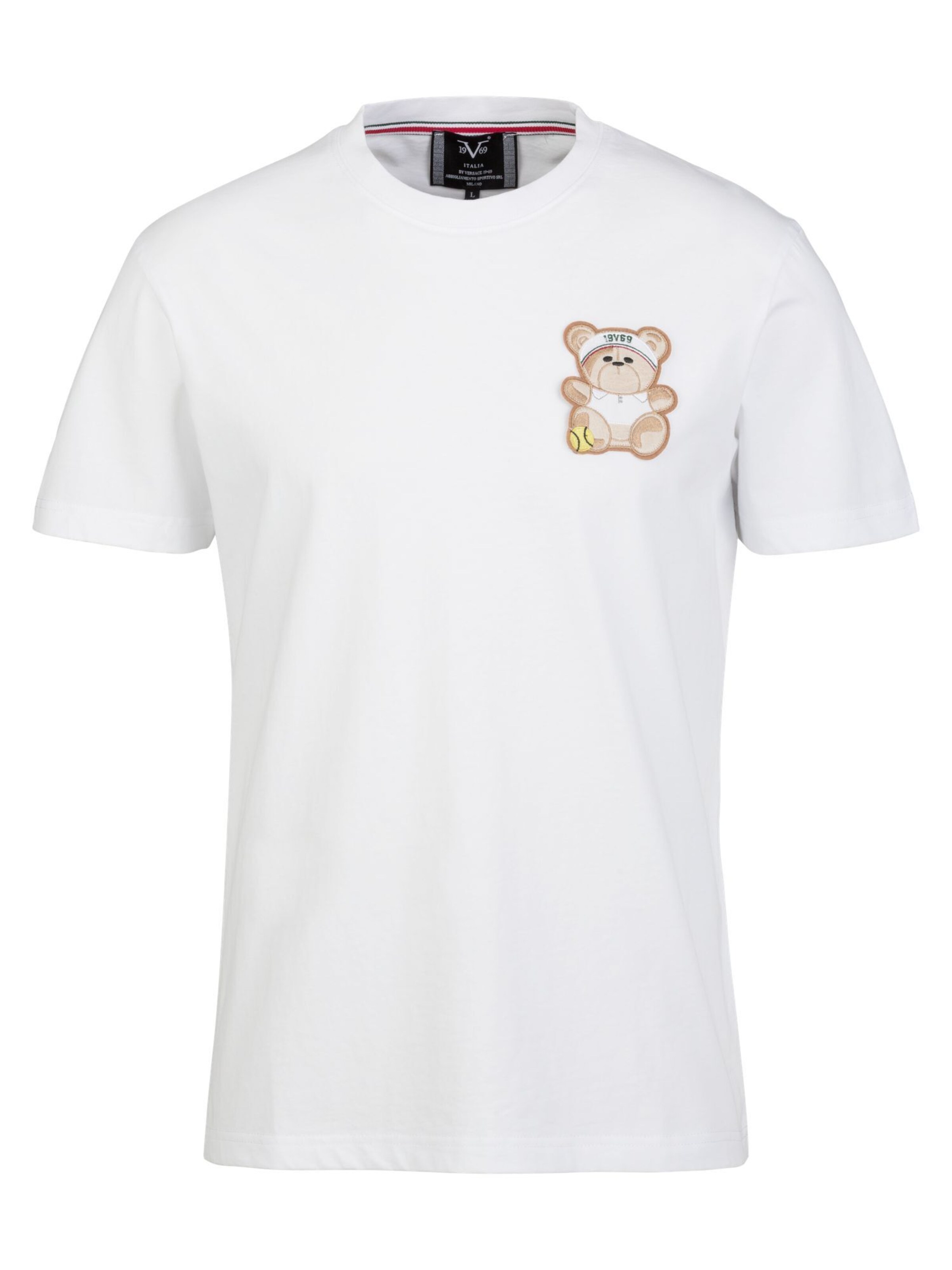 19V69 ITALIA Tričko 'Rafael Teddy' - Biela: predná strana