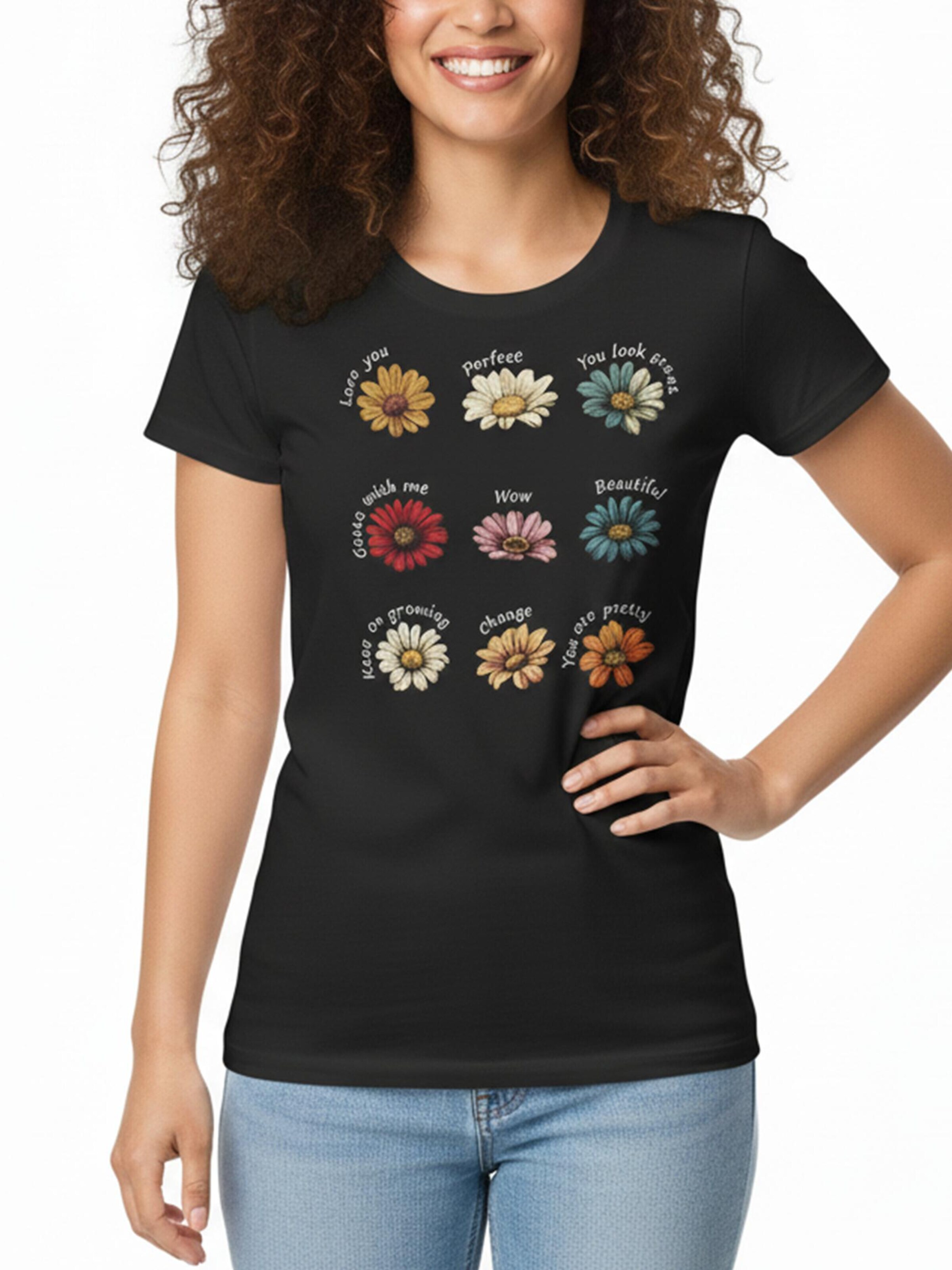 MAKAYA Shirt 'Nine Daisys' in Black: front
