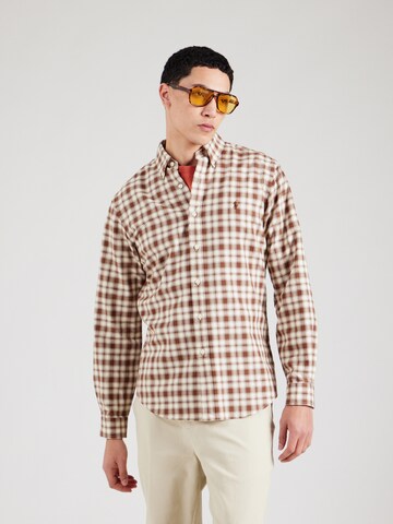 Polo Ralph Lauren Regular fit Πουκάμισο σε καφέ: μπροστά
