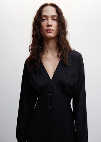MANGO Shirt dress 'Lotus' in Black