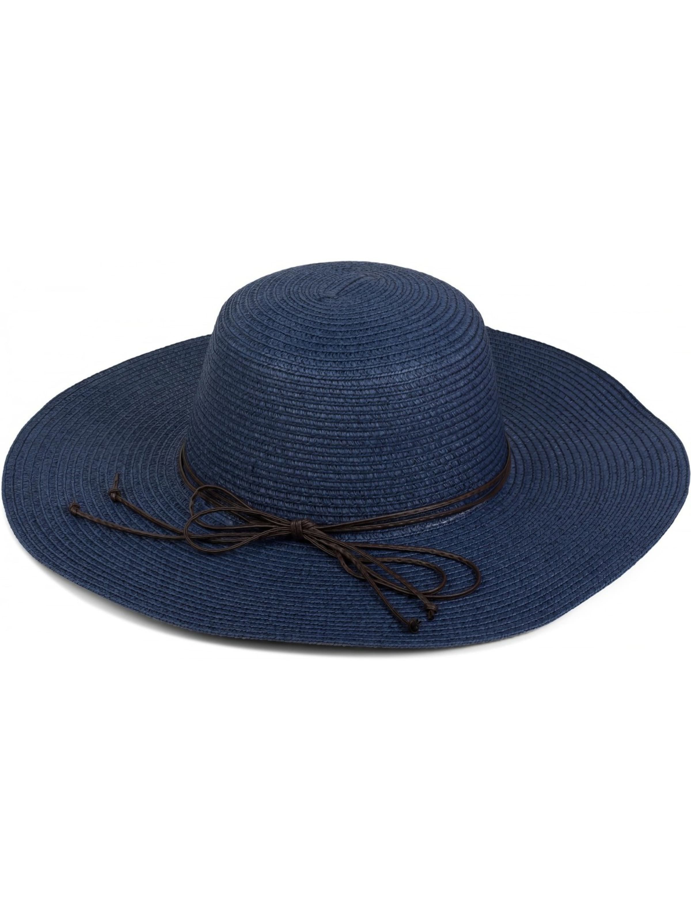 styleBREAKER Hut 'Floppy Sonnenhut mit schmalem Zierband und Schleife'‌‌‌‌‌‌‌ in Blau