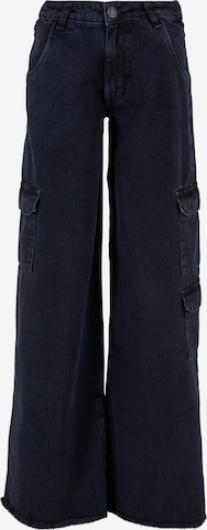 Wide Leg Jeans cargo Urban Classics en noir : devant