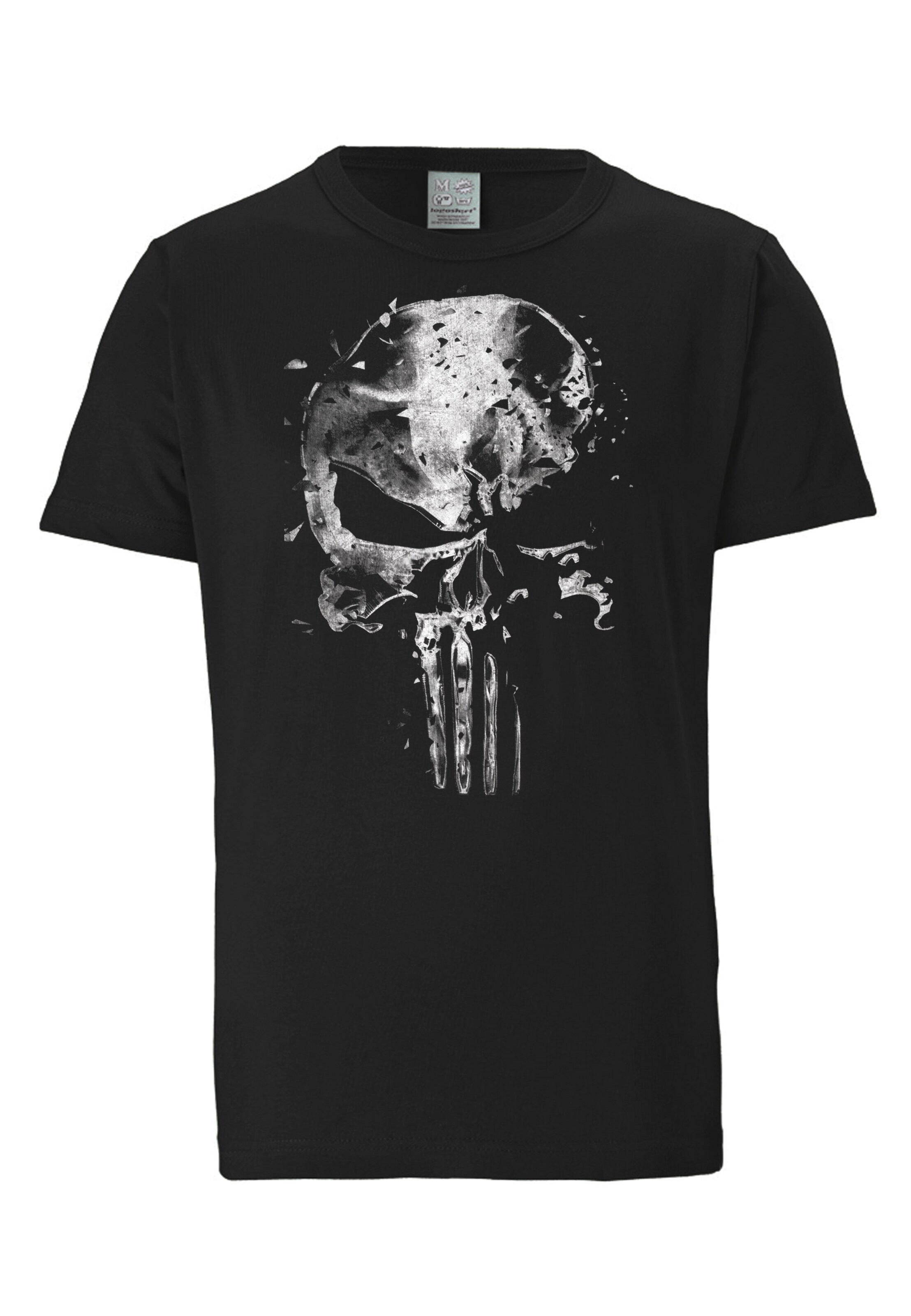 LOGOSHIRT T-Shirt Marvel - Punisher Mercury Skull in Schwarz: Vorderseite
