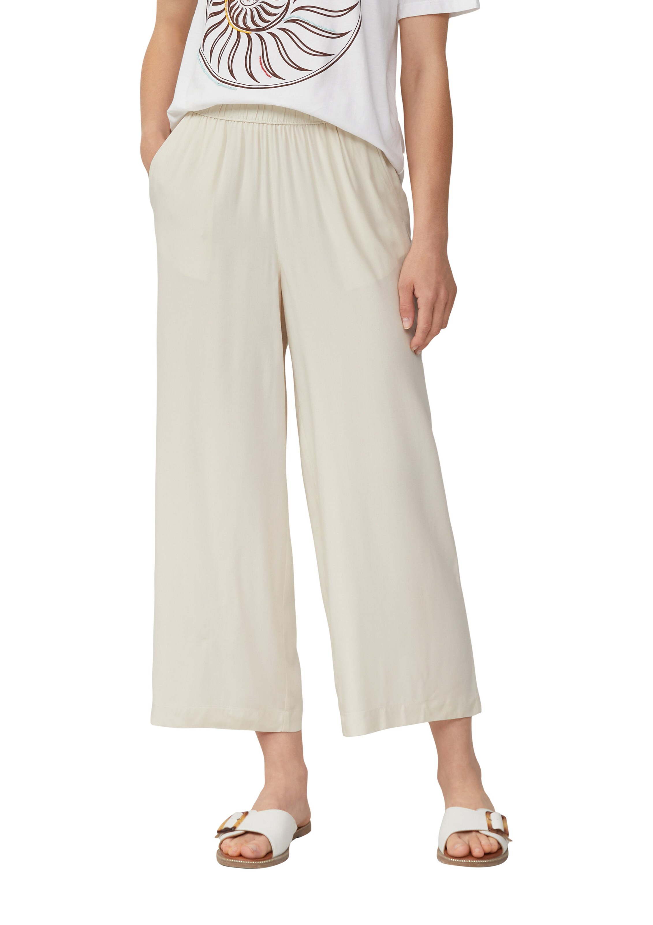 Wide Leg Pantalon s.Oliver en beige : devant