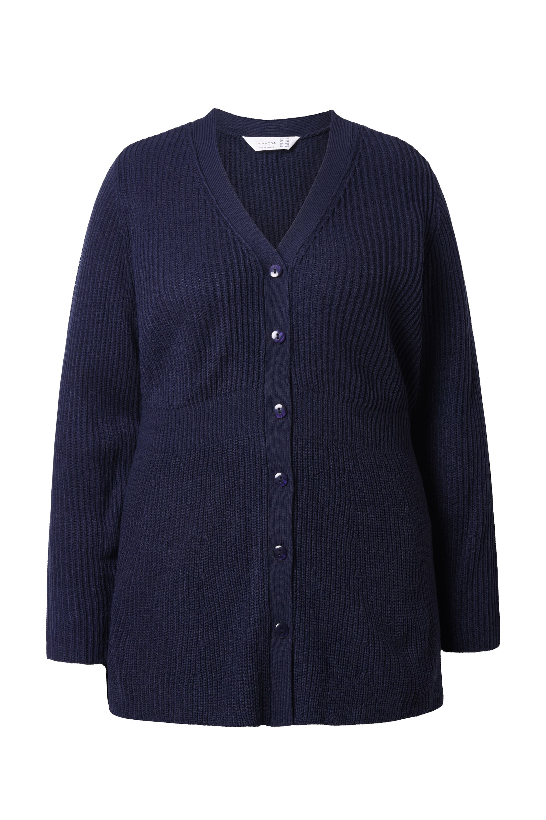 MIAMODA Knit Cardigan in Blue: front