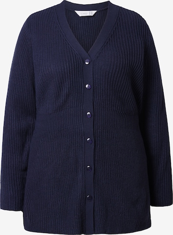 MIAMODA Knit Cardigan in Blue: front