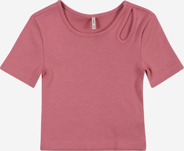 ONLY GIRLS Футболка 'KOGNESSA' в Ярко-розовый: спереди