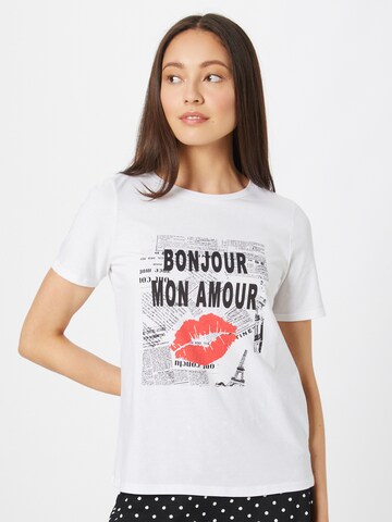 River Island Shirt 'BONJOUR' in White: front