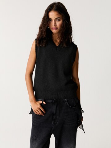 Gilet in maglia di Pull&Bear in nero: frontale