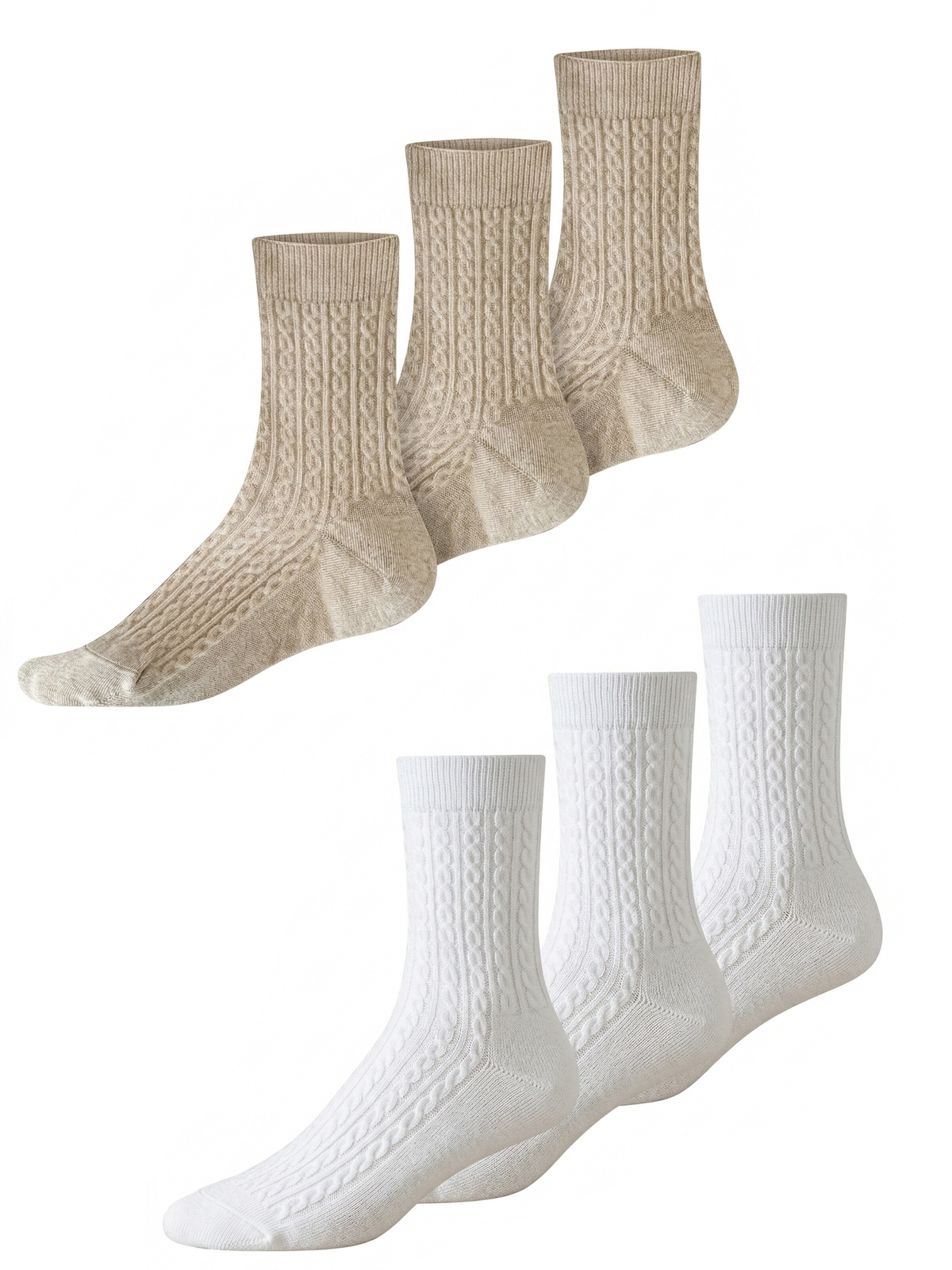 Millo Socks 'Cosy Twist Mix' in Beige: front