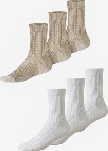 Millo Socks 'Cosy Twist Mix' in Beige: front
