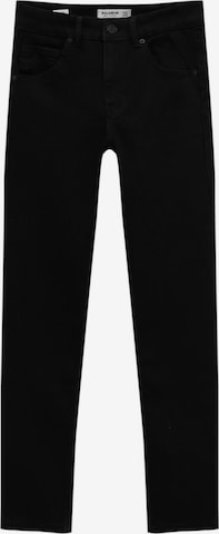 Skinny Jeans de la Pull&Bear pe negru: față