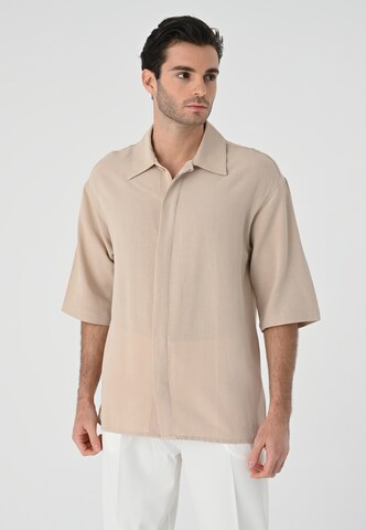 Antioch Comfort fit Overhemd in Beige: voorkant