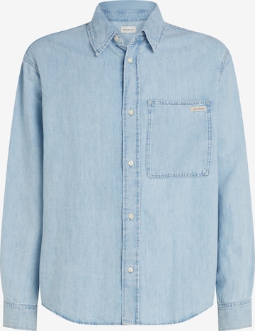 Coupe regular Chemise Calvin Klein Jeans en bleu : devant