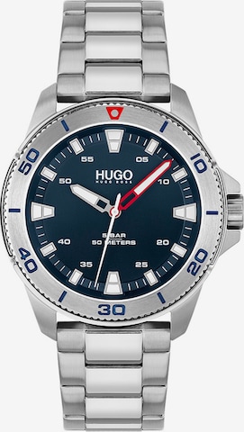 Montre à affichage analogique HUGO en argent : devant