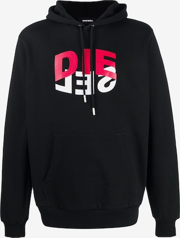 DIESEL Sweatshirt 'S-GIRK-HOOD-N1' in Schwarz: Vorderseite