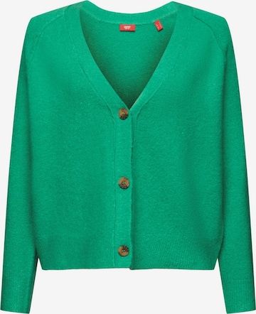 ESPRIT Knit Cardigan in Green: front