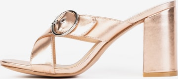 Celena Mules 'Chene' in Gold: front