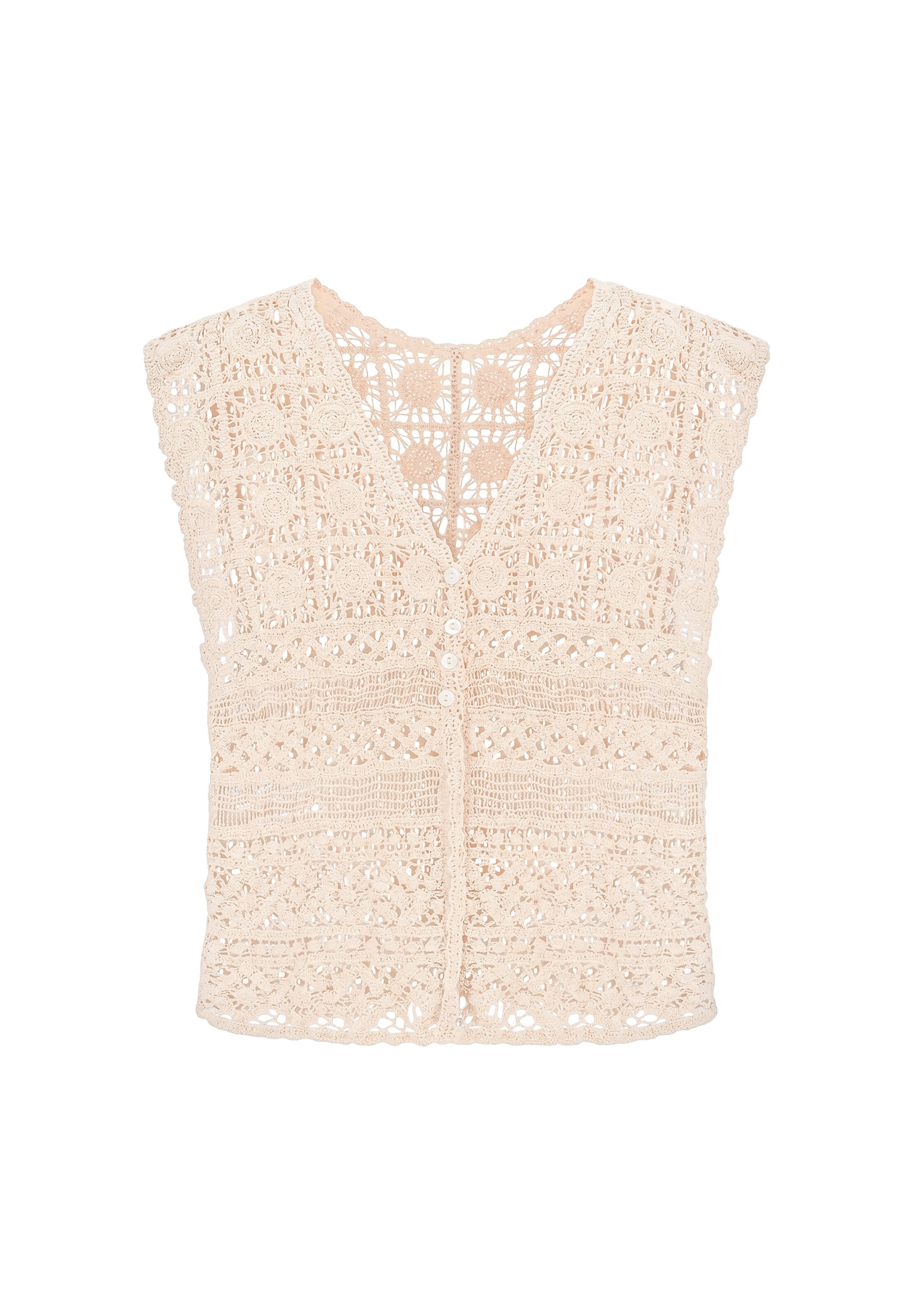 usha FESTIVAL - Chaleco de punto 'Nature' en beige: frente